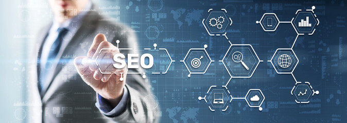 SEO. Search Engine Optimization. Information Internet Concept