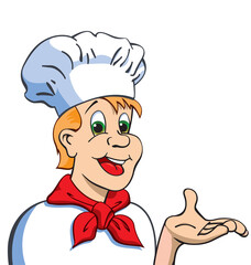 happy chef or baker cartoon character