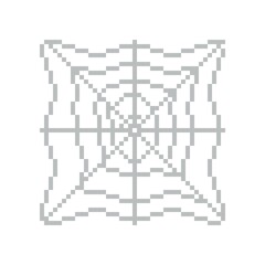 Spider web icon pixel art. Halloween Pixel art. Vector illustration.