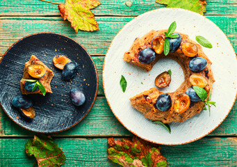 Seasonal fall plum cake