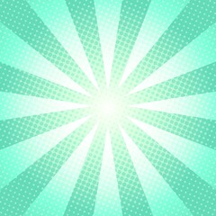 White and green Sunburst Pattern Background. Sunburst with rays background. Vector illustration. White and green radial background. Halftone background.