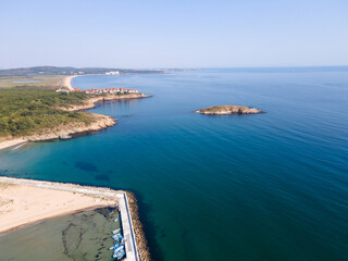 Fototapeta premium Amazing Aerial view of Arkutino beach, Bulgaria