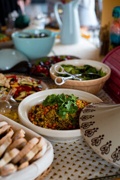 Vegan meal with a Moroccan flavour