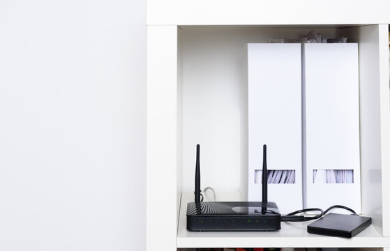 Wi-Fi router in the interior of the house