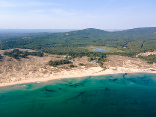 Amazing Aerial view of Arkutino beach, Bulgaria