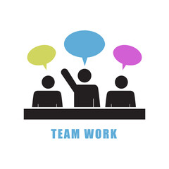 Teamwork people icon isolated on white background. Teamwork people icon for web site, marketing, app and logo. Creative business concept, vector illustration, eps 10