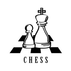 Chess logo isolated on white background. Chess logo for web site, app and print presentation. Creative art concept, vector illustration, eps 10