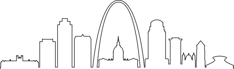 Saint Louis Missouri USA City Skyline Vector
 - obrazy, fototapety, plakaty