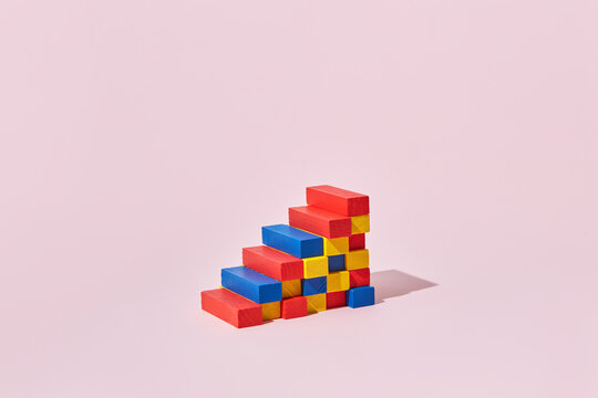 Wooden colored blocks