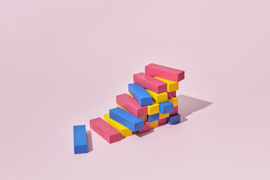 Stack of colored blocks
