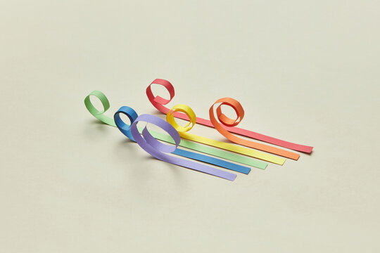 Colored paper stripes