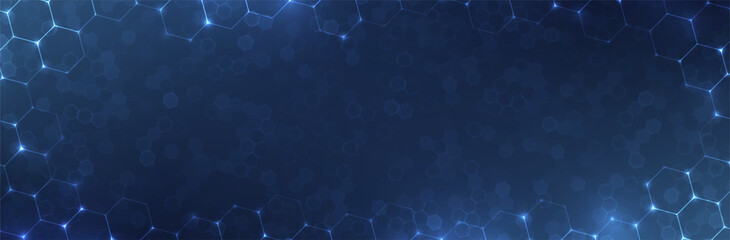 Futuristic Hexagon background. Blue Hexagonal pattern. Modern vector illustration