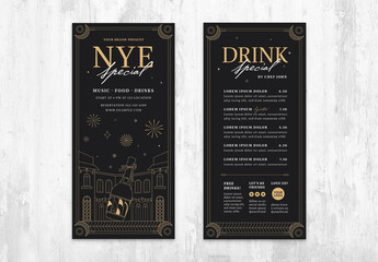 Thin Nye New Years Eve Party Flyer Card