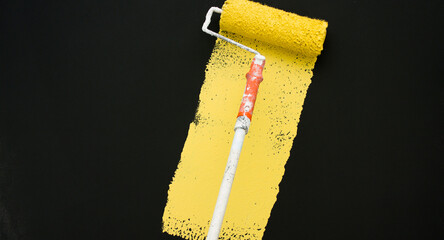 Paint roller with paint