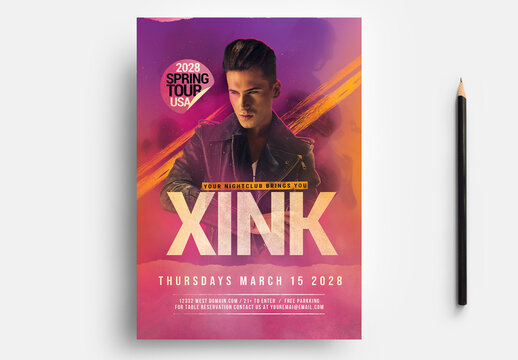 Club Flyer Template with DJ