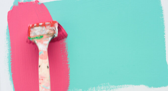 Paint brush with paint