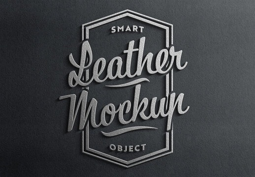 Leather Logo 3D Style with Shadow Mockup