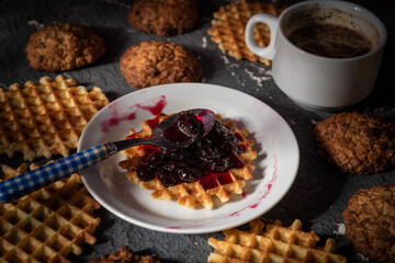 Dark food photo- on a black background