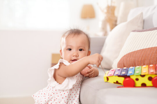 Cute portrait of happy face baby girl