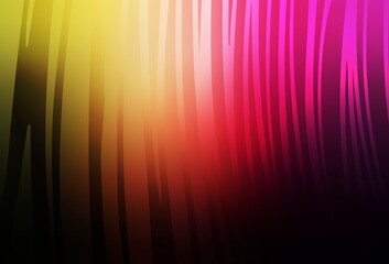 Dark Pink, Yellow vector background with wry lines.