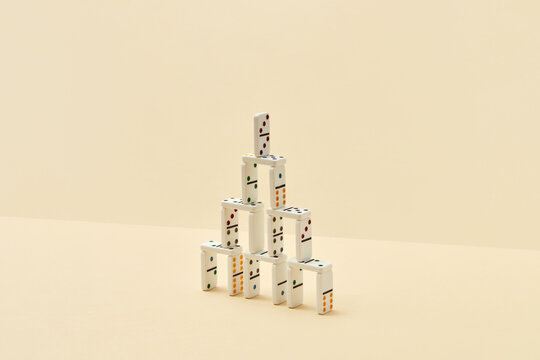 Decorative domino pyramid