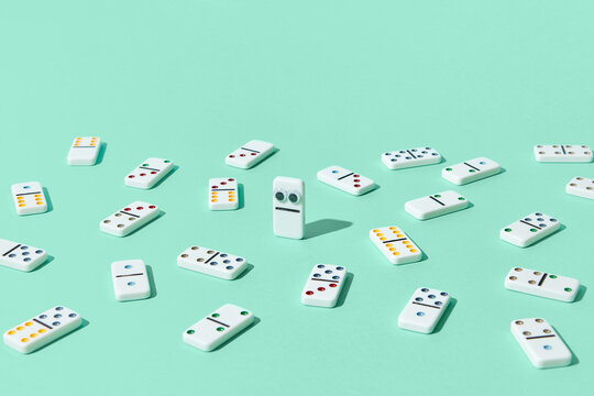 Domino character with eyes