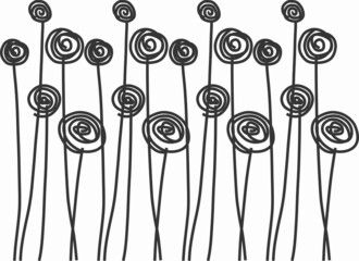 Abstract flowers, Vector ilustration, Garden in abstract style, Seamless flowers, Vector