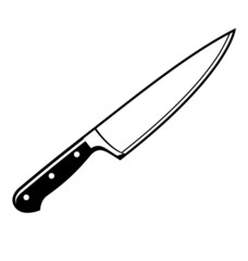 german style chef knife outline icon