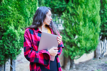 girl, park, learning, one person, school, studying, university, woman, working, laptop, 19, academic, book, campus, college, communicating, connection, course, cyberspace, ecommerce, education, electr