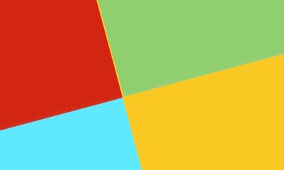 Papers in colors of famous computer corporation. Red, green, blue, yellow paper colours.
