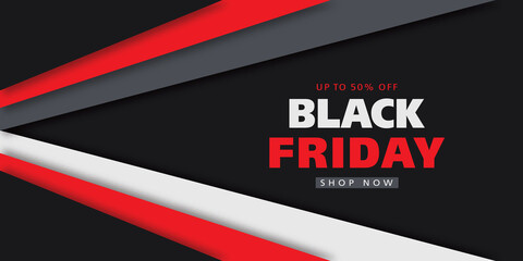 Black Friday sale banner minimalist business background.