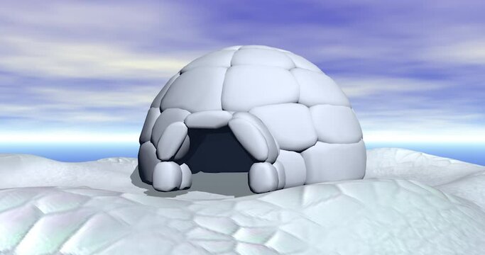 icy igloo as a home for the natives at the North Pole