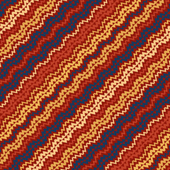 Trendy ethnic pattern. Tribal seamless ornament with colorful diagonal zigzags and lines. The vector background is used for the design of carpets, clothing, textiles, wallpapers, prints, fabric