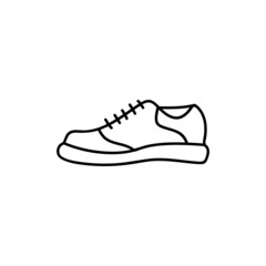 Shoes, footwear icon in flat black line style, isolated on white background 