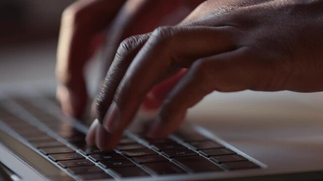 Laptop typing up close HD