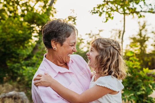 Grandmother and granddaughter