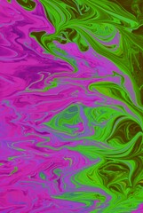 Abstract background of green-lilac marble. The lines and waves of acrylic paint create an interesting structure. Background for web design, fabric, design, laptop case.