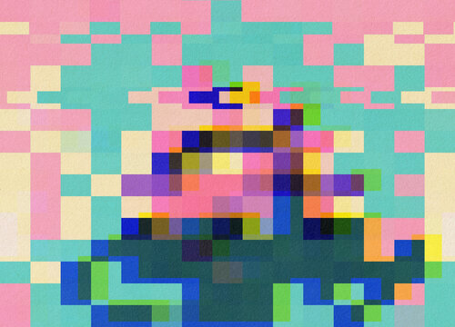 Water Lily Pixel Illustration