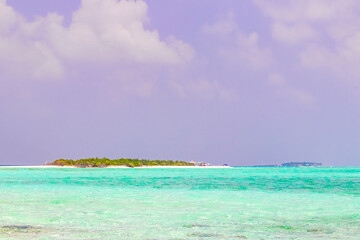 Color gradient at sandbank islands Madivaru Finolhu Rasdhoo Atoll Maldives.