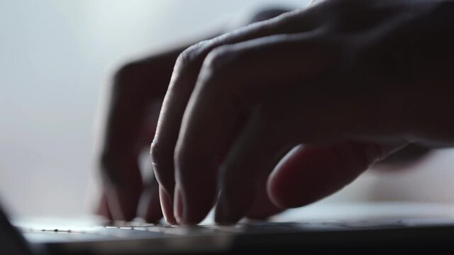 Slow motion keyboard typing