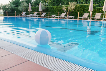 Swimming pool on a summer day