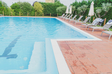 Swimming pool on a summer day