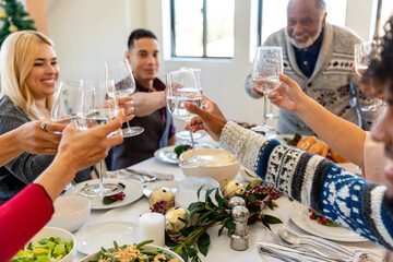 Family Toasts During Dinner