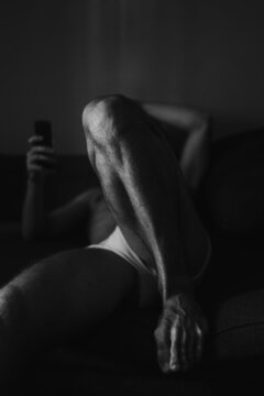 Relaxed man with phone