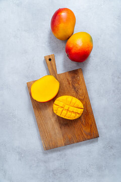 Cut diced mango
