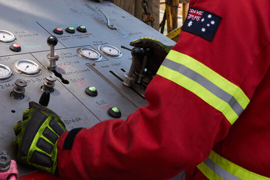 Operator on drilling platform
