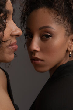 Portrait of two dark-skinned women