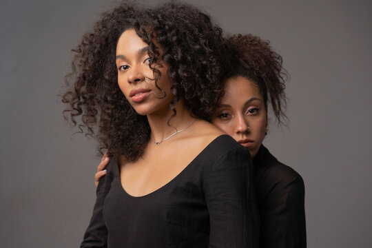 Beautiful portrait of two black models