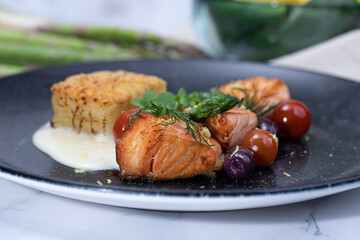 grilled salmon steak