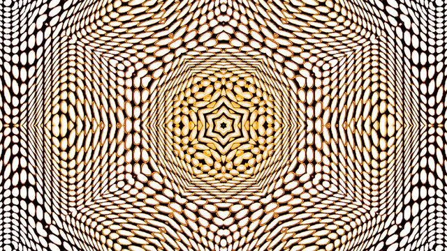 Beautiful abstract kaleidoscope that shines, a radiant light that regulates the subtle movements